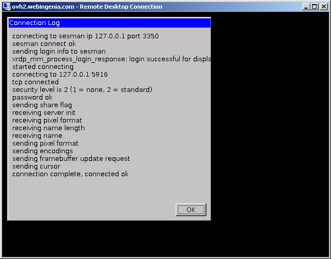sesman loading the Xvnc session